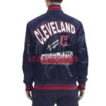 Cleveland Guardians Turn It Up M Classic Rib Navy Satin Jacket