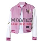 LA Dodgers Women’s MLB Floral Dark Pink Varsity Jacket