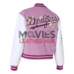LA Dodgers Women’s MLB Floral Dark Pink Varsity Jacket