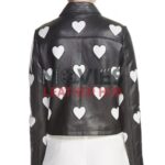 Women’s Maje Heart Motorcycle Leather Jacket