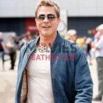 Brad Pitt F1 Blue Bomber Leather Jacket