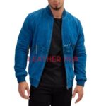 Brad Pitt F1 Blue Bomber Leather Jacket