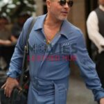 Brad Pitt F1 Movie Promo Blue Jumpsuit