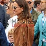 F1 Pippa Middleton Brown Leather Jacket