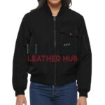 Willa Fitzgerald Alarum 2025 Black Bomber Jacket