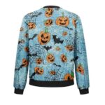 Halloween Pumpkins Blue Bomber Jacket