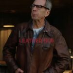 Jonathan Hyde The Brutalist Dark Brown Leather Jacket
