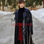 Together 2025 Alison Brie Black Leather Coat