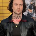 Aaron Taylor-Johnson Kraven the Hunter 2024 Black Leather Jacket