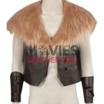 Aaron Taylor-Johnson Kraven the Hunter 2024 Brown Fur Vest