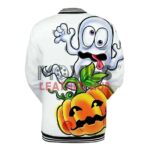 Funny Halloween Pumpkin Print Letterman Varsity Jacket