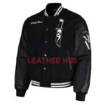 Ghost Face Horror Scary Black Varsity Jacket