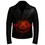 Halloween Pumpkin Leather Jacket