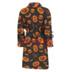 Halloween Pumpkin and Bat Pattern Print Coat