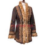 Sylvie Russo A Complete Unknown Brown Shearling Coat