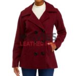 Elle Fanning A Complete Unknown Maroon Coat