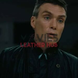 Cillian Murphy Oppenheimer 2023 Black Leather Jacket