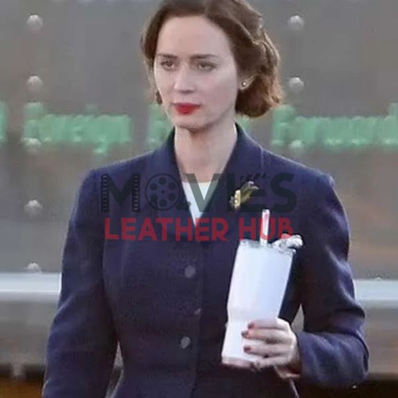 Emily Blunt Oppenheimer 2023 Blue Coat