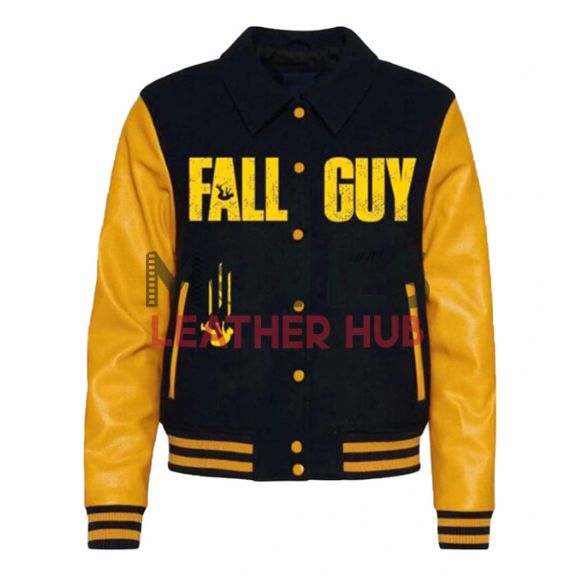 Ryan Gosling The Fall Guy Black and Yellow Varsity Jacket