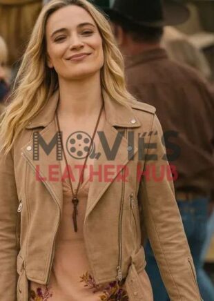 Cleo Montague Tulsa King Brown Suede Leather Jacket