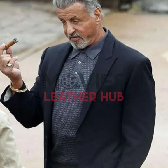 Sylvester Stallone Tulsa King Black Suit