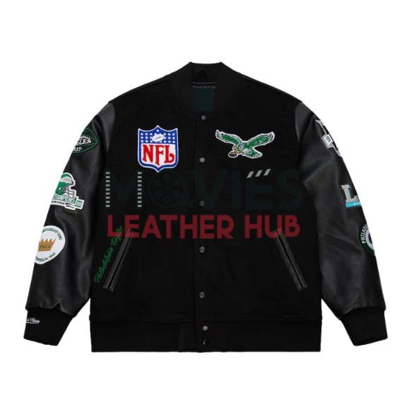 Men's Philadelphia Eagles Mitchell & Ness Black Varsity Jacket